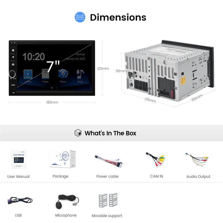 2 Din 7-inch Linux CarPlay Car Stereos 7 2 Din 7-inch Linux CarPlay Car Stereos 07