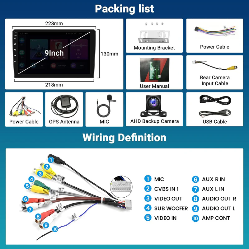 9-inch Dual Din Bluetooth Touchscreen Android Auto Car Stereo 8 9-inch Dual Din Bluetooth Touchscreen Android Auto Car Stereo 08