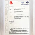 Certification 1 Dickcar company's certification 01