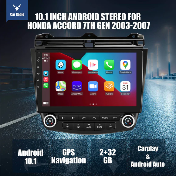 10.0 inch car stereo with steering wheel controls for 2003 2007 Honda Accord 01
