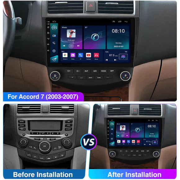 10.0 inch car stereo with steering wheel controls for 2003 2007 Honda Accord 02