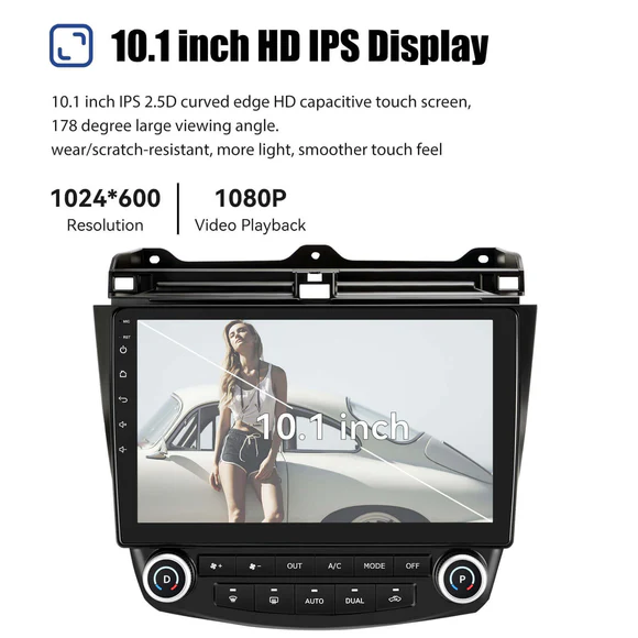 10.0 inch car stereo with steering wheel controls for 2003 2007 Honda Accord 03
