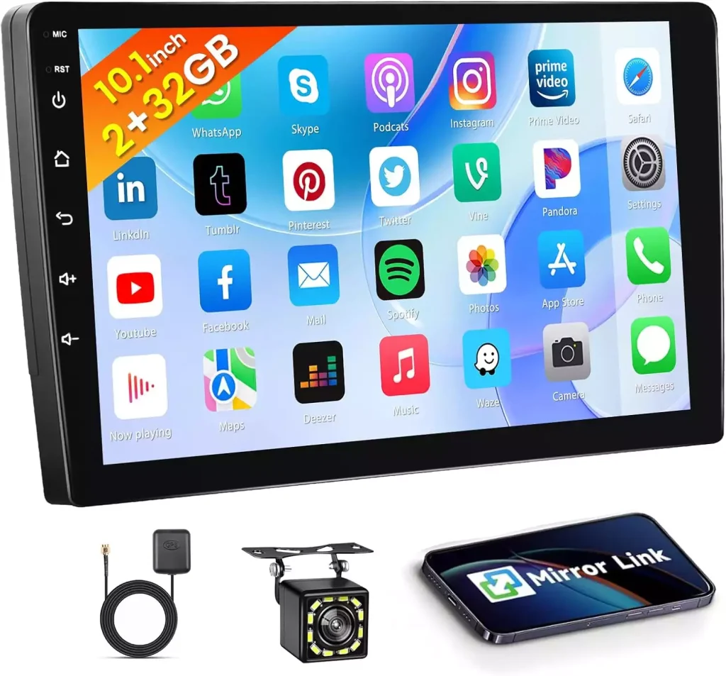 10.1 Double Din Android 13 Wireless Carplay Touch Screen 01