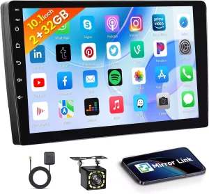 Wireless Carplay 2 10.1 Double Din Android 13 Wireless Carplay Touch Screen 01
