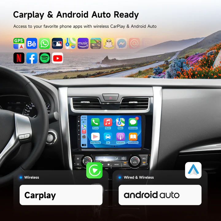 9 inch QLED screen Android 13 car stereo for 2014 2018 Nissan Teana Altima 04