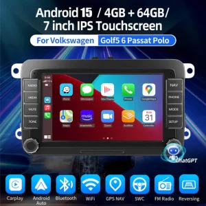 Volkswagen 2 Android 15 IPS 7 inch Touch Screen for Volkswagen Golf5 6 Passat Polo 01