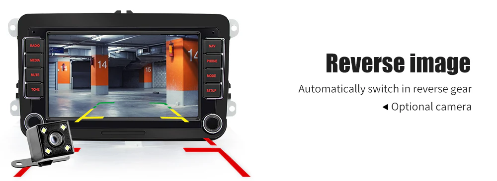 Double DIN Universal 7 Inch Car Radio GPS System with App Stereo Highly Compatible Video Output and Input 01